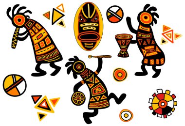 Vector african traditional patterns clipart