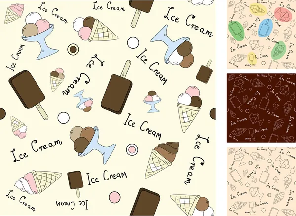 矢量无缝背景与冰淇淋 — 图库矢量图片