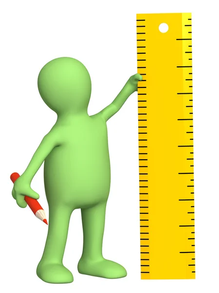 Puppet with ruler — Stock Photo, Image