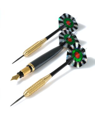 Pen and darts clipart