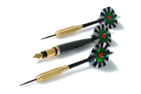 Pen and darts — Stock Photo, Image