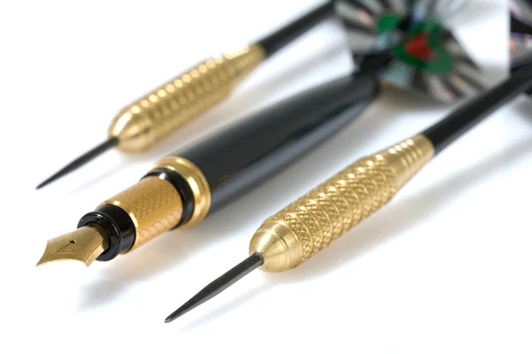 Pen and darts — Stock Photo, Image