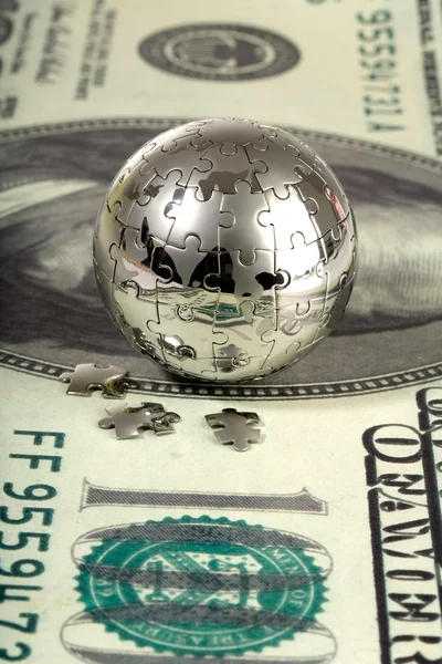 Dollar och globe. — Stockfoto