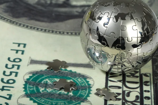Dollar and globe. — Stock Photo, Image