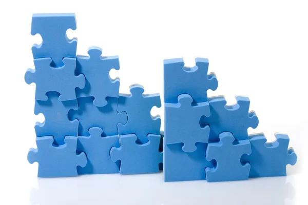 3D blue puzzle — Stock Photo, Image