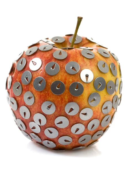 Rysunek pin i jabłko — Zdjęcie stockowe