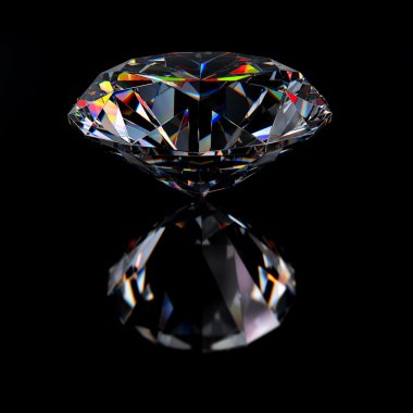 Diamond jewel with reflections clipart