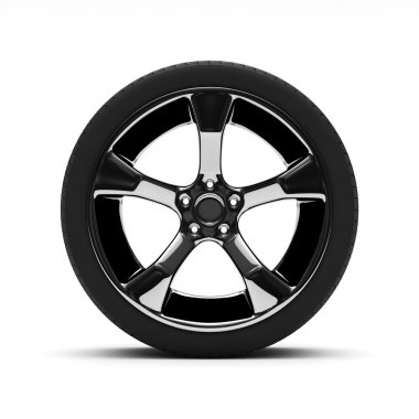 Chromed wheel with tires clipart