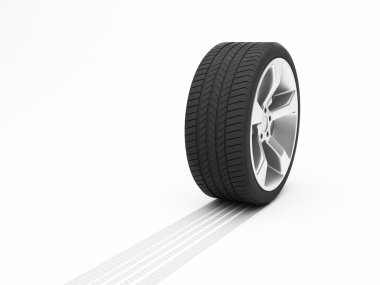 Wheel with tyre track clipart