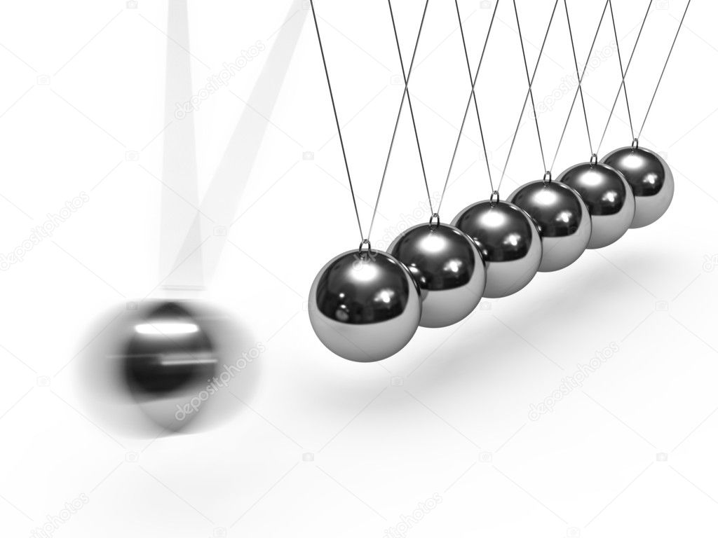 Balancing balls Newton's cradle