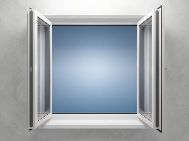 Opened plastic window clipart