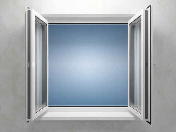 Nyitott műanyag ablak — Stock Fotó
