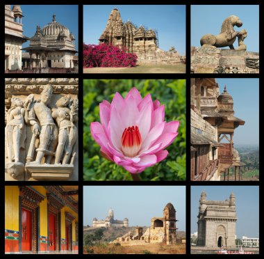 Go India collage - travel photos clipart