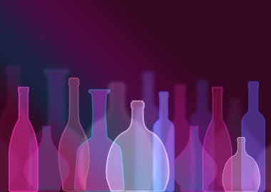 Abstract still life with bottle shapes clipart