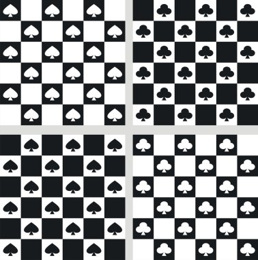 Seamless textures ,trefoils and spades clipart