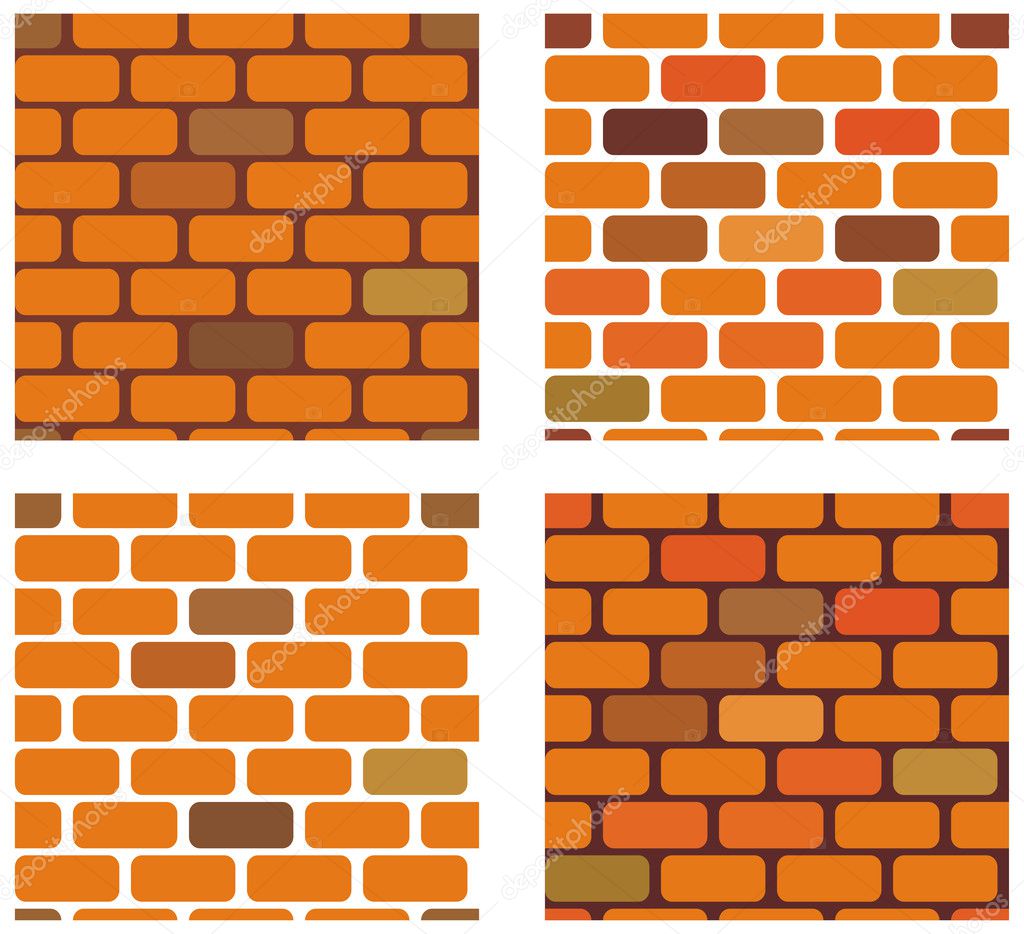 Four brick seamless vector texture