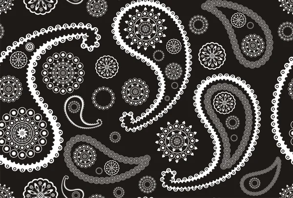 Motif paisley indien sans couture rétro — Image vectorielle