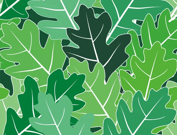 Frühling Eiche grün Blätter Vektor nahtlose Textur — Stockvektor