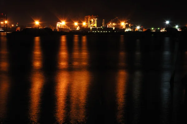Cochin portu w nocy, południowych Indii — Zdjęcie stockowe