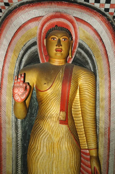 Άγαλμα του Βούδα στο Νταμπούλα σπήλαιο ναός περίπλοκη, Σρι Λάνκα unesc — Φωτογραφία Αρχείου