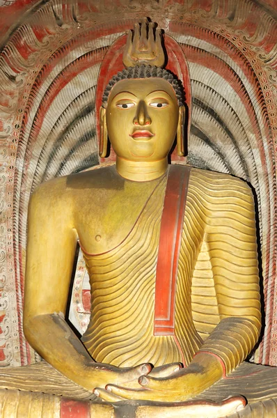 Statue of Buddha at Dambulla cave temple complex,Sri Lanka Unes — Stock Photo, Image