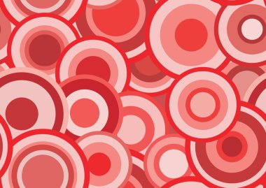 Retro seamless red vector texture with circles clipart