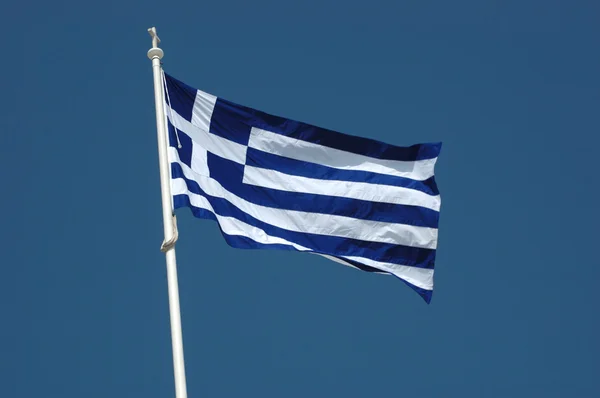 Greckiej flagi - narodowy symbol — Zdjęcie stockowe