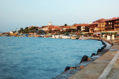 Embankment of old Nesebar -famous Bulgarian resort,Balkans clipart