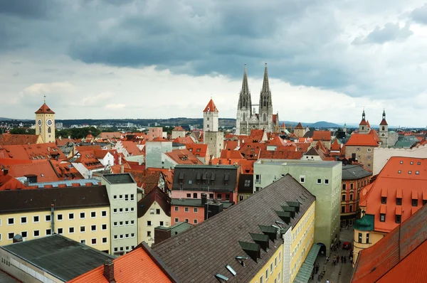 Eski regensburg çatılar, Bavyera, Almanya, unesco miras — Stok fotoğraf