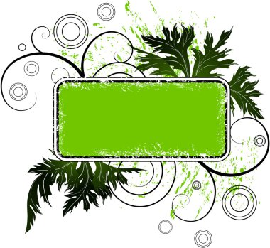 Green floral banner clipart