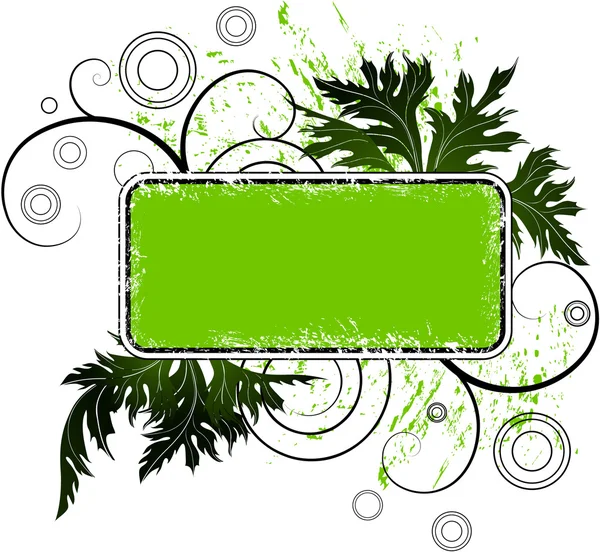Yeşil çiçekli afiş — Stok Vektör