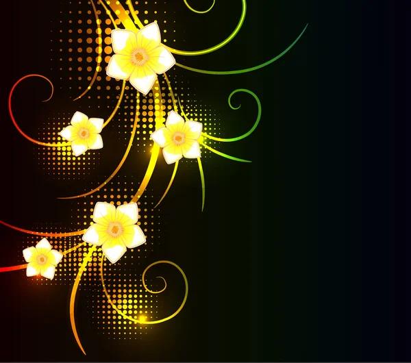发光的花卉背景 — 图库矢量图片