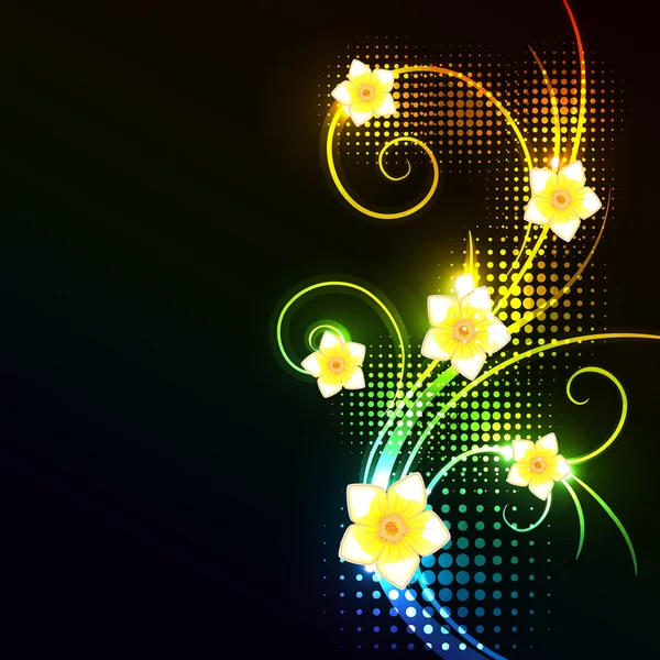 Glowing floral background — Stock Vector