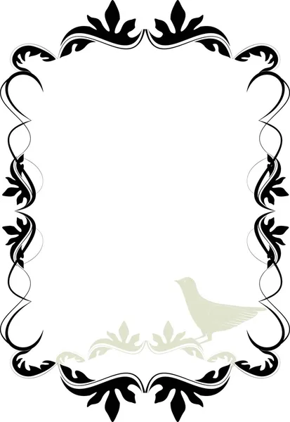 Cadre décoratif avec oiseau — Image vectorielle