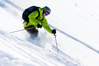 Offpiste skiing clipart