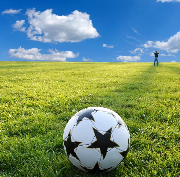 Un pallone da calcio — Foto Stock