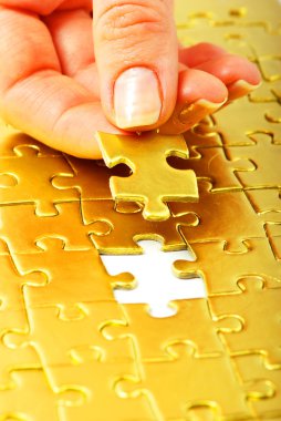 Gold puzzle clipart