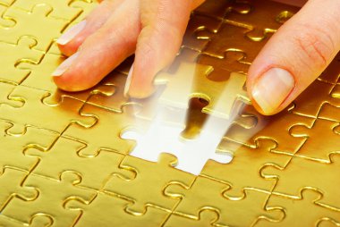 Gold puzzle clipart