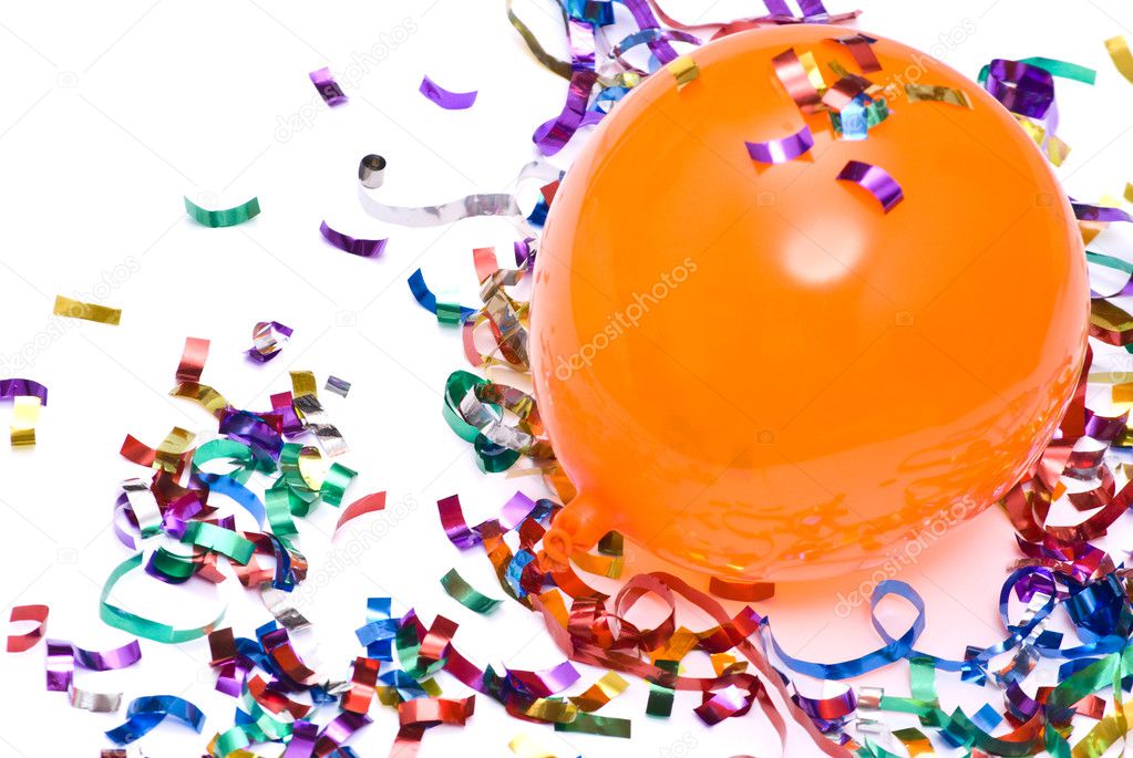 Balloons and confetti