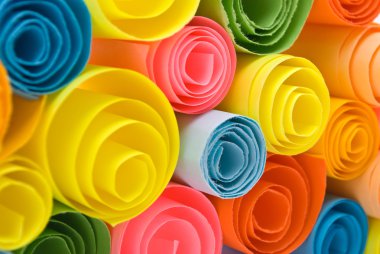 Multicolour rolled paper clipart