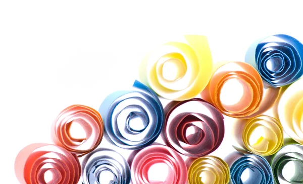 Flerfärgad rullade papper — Stockfoto