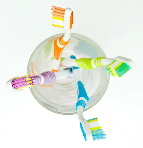 Kleurrijke tandenborstels — Stockfoto