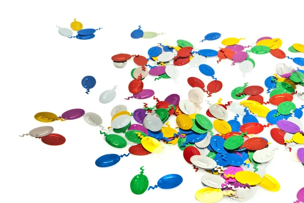 Close up of confetti on white background — Stock Photo, Image