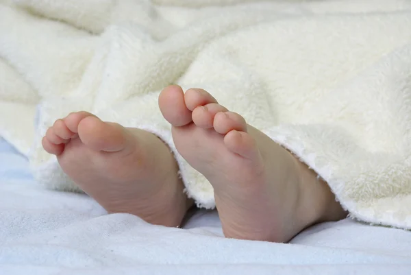 Novorozené dítě noha — Stock fotografie