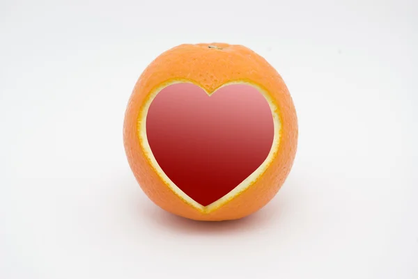 Πορτοκαλί καρδιά — Φωτογραφία Αρχείου