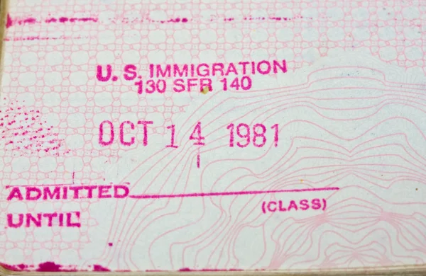 Carimbo de passaporte antigo — Fotografia de Stock