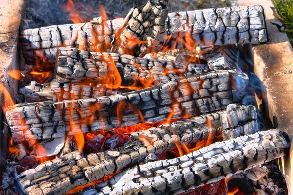 Fuego en una chimenea — Foto de Stock