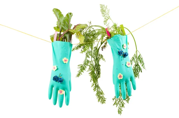 Conceptuele foto met handschoenen — Stockfoto