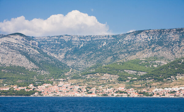 View to the town of Bol. The island of Brac.
