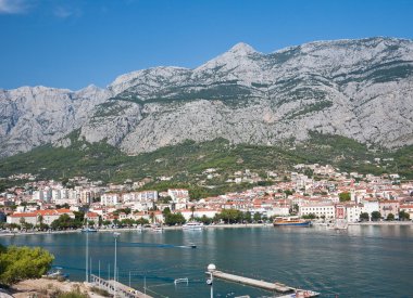 Makarska tesisi. Adriyatik Denizi. Hırvatistan